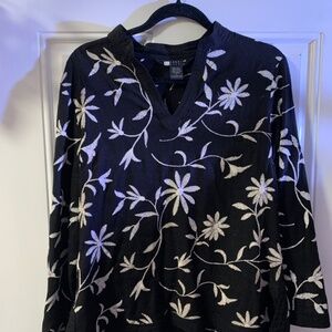Embroidered tunic top